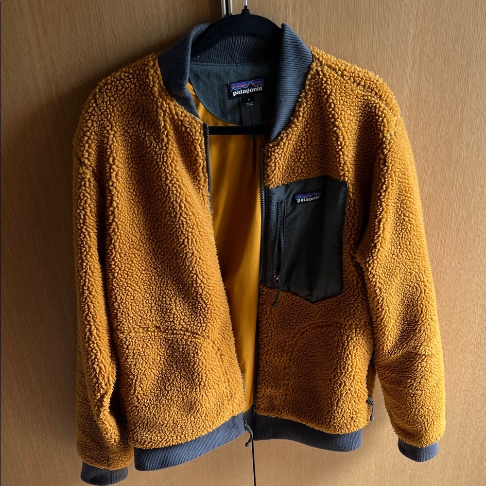 Patagonia Sherpa Jacket in Gold and Gray